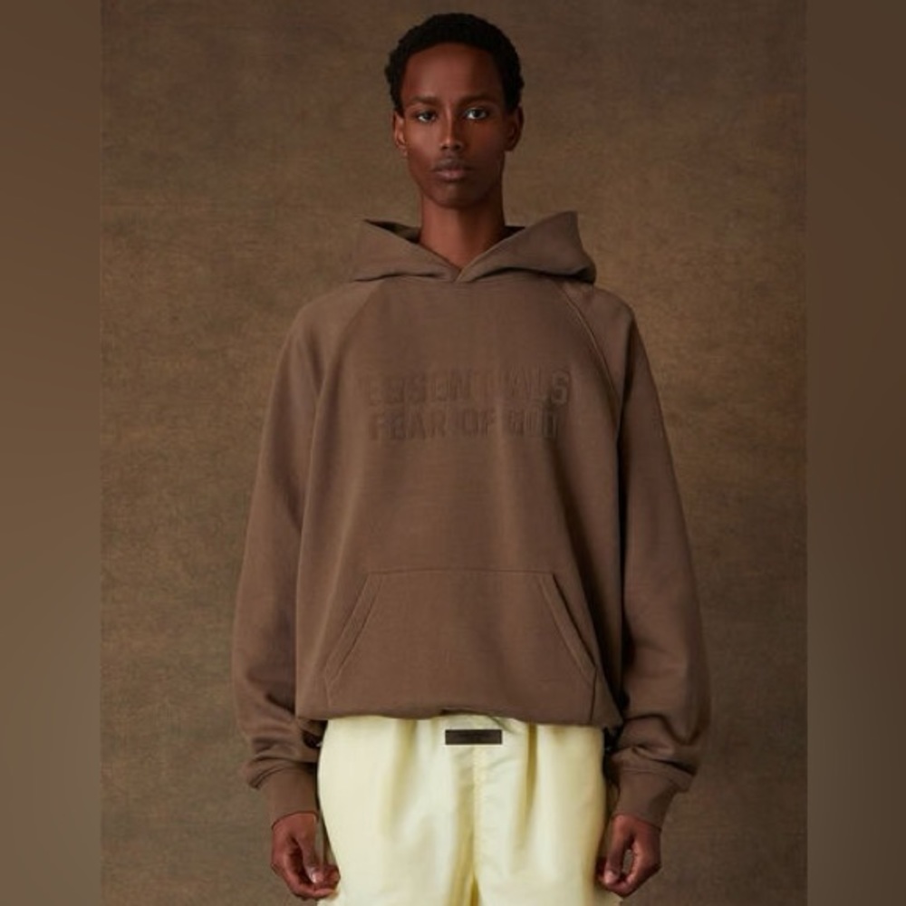 BRAND NEW ESSENTIALS FEAR OF GOD Wood Hoodie